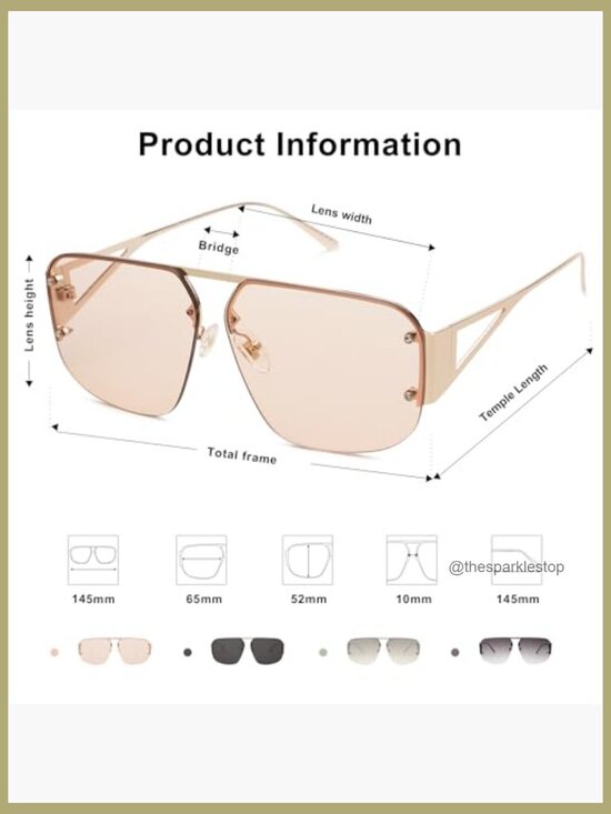 Metal Frame Aviator Sunglasses UV400 Protection Retro Style main image 4